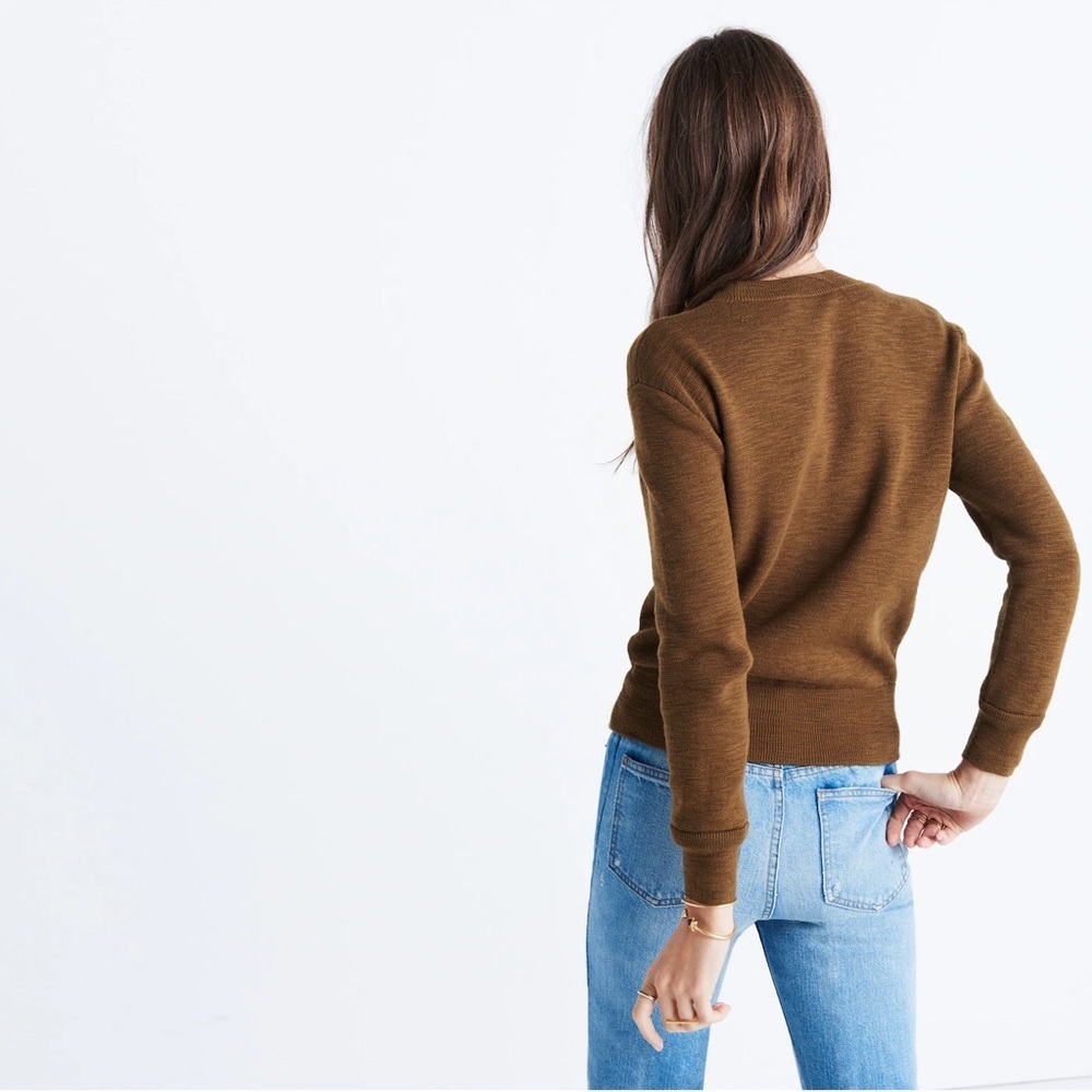 MADEWELL Women’s Milestone V-Neck Pullover Sweater Tan Weathered Olive Size XS - Picture 4 of 12